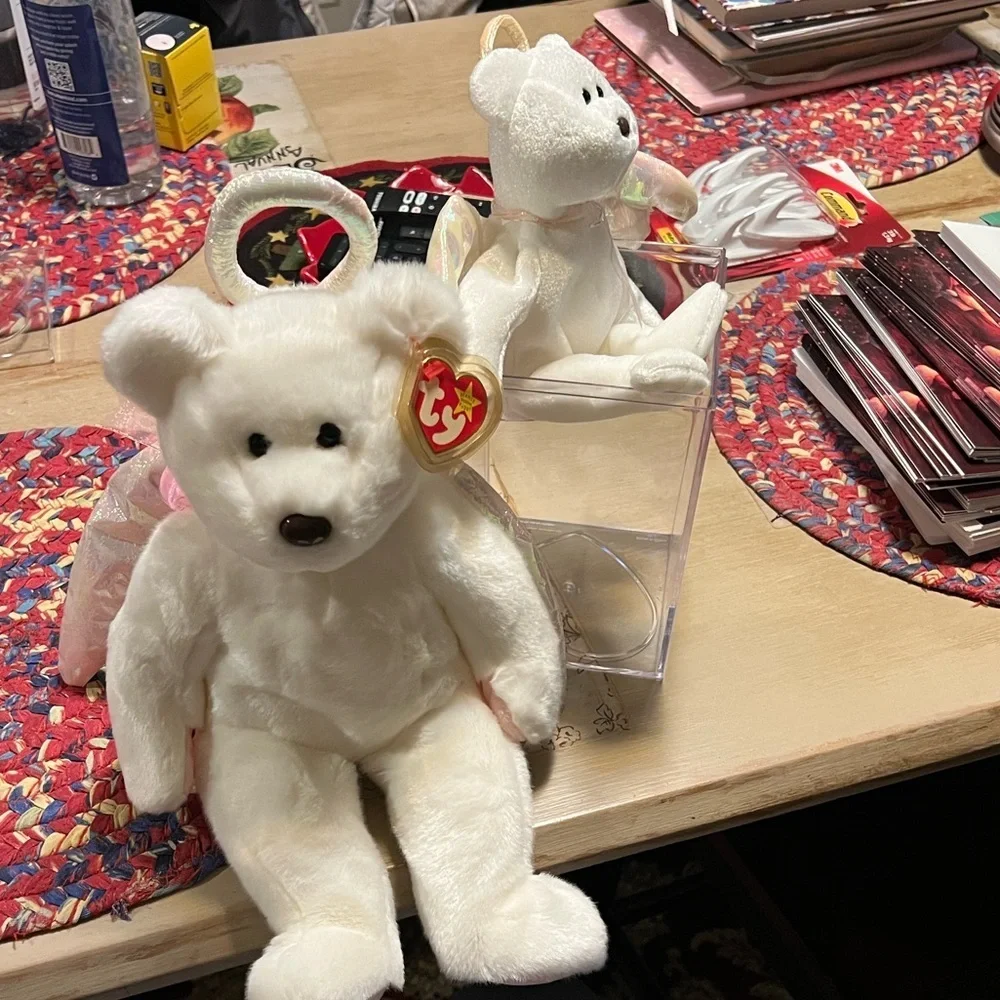 VERY RARE FIND Ty White “Halo” Beanie Baby and Buddy. 😇🪽